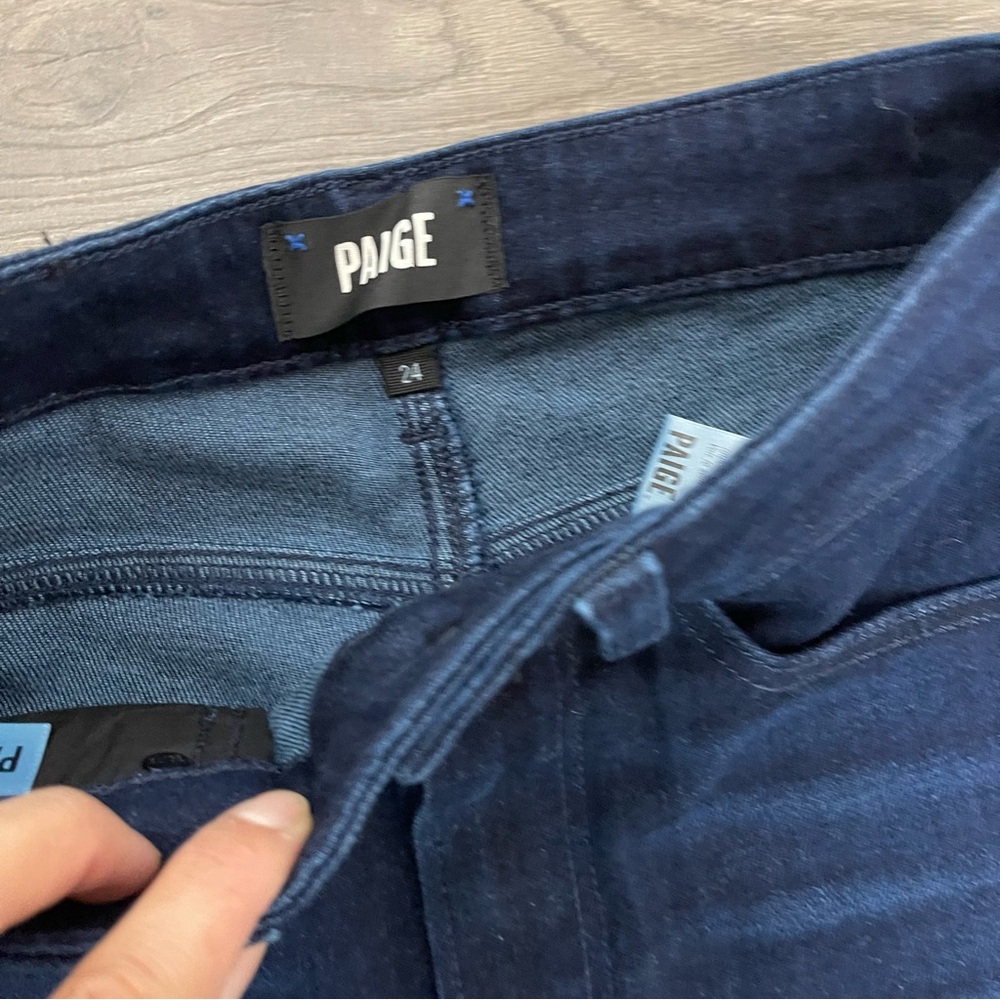 Paige Dark Blue Margot Skinny Jeans 24 - Picture 5 of 8
